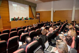 Intervención de Francisco de la Torre. Inauguración de la reunión de la Conferencia de Decanos de Economía y Empresa. Edificio del Rectorado. Noviembre de 2014