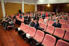 Asistentes a la inauguración de la reunión de la Conferencia de Decanos de Economía y Empresa. Edificio del Rectorado. Noviembre de 2014