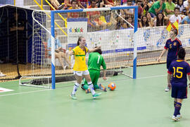Partido Brasil contra España. 14º Campeonato del Mundo Universitario de Fútbol Sala 2014 (FUTSAL). Antequera. Julio de 2014