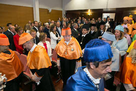 Cortejo previo a la investidura como Doctor "Honoris Causa" de José Emilio Navas por la Facultad de Ciencias Económicas y Empresariales de la Universidad de Málaga. Edificio del Rectorado. Abril de 2017
