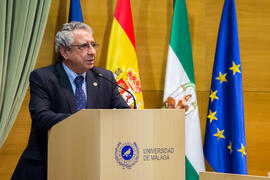 José Ángel Narváez en la Toma de Posesión de los nuevos profesores titulares y directores de secretariado de la Universidad de Málaga. Edificio del Rectorado. Febrero de 2018