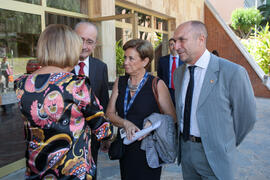 Llegada de autoridades y asistentes. Entrega de premios en el Paraninfo de la Universidad de Málaga. Olimpiada Española de Economía, Fase Nacional. Junio de 2015