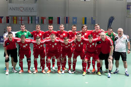 Jugadores de Bielorrusia. Partido Omán contra Bielorrusia. 14º Campeonato del Mundo Universitario de Fútbol Sala 2014 (FUTSAL). Antequera. Julio de 2014