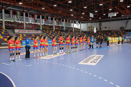 Partido España - Japón. Categoría femenina. Campeonato del Mundo Universitario de Balonmano. Antequera. Junio de 2016