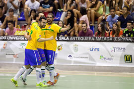 Partido Rusia contra Brasil. 14º Campeonato del Mundo Universitario de Fútbol Sala 2014 (FUTSAL). Antequera. Julio de 2014