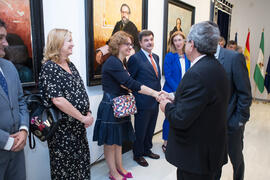 Pedro Duque saluda al equipo de gobierno de la Universidad de Málaga. Edificio del Rectorado. Junio de 2018
