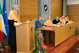 José Emilio Navas en su investidura como Doctor "Honoris Causa" por la Facultad de Ciencias Económicas y Empresariales de la Universidad de Málaga. Edificio del Rectorado. Abril de 2017
