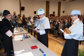 Investidura como Doctor "Honoris Causa" de Antonio Soler por la Facultad de Filosofía y Letras de la Universidad de Málaga. Paraninfo. Junio de 2016