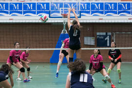 Partido femenino Universidad de Málaga - Universidad de A Coruña. Campeonato de España Universitario de Voleibol. Complejo Polideportivo Universitario. Abril de 2018