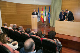 Intervención de Miguel Porras en la toma de posesión de nuevos Catedráticos y Profesores Titulares de la Universidad de Málaga. Edificio del Rectorado. Febrero de 2019