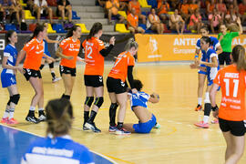 Partido Universidad Akdeniz - Radboud University Nijmegen. Categoría femenina. Campeonato Europeo Universitario de Balonmano. Antequera. Julio de 2017