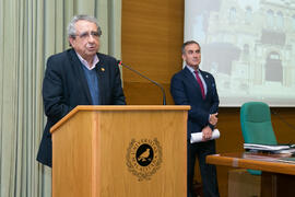 José Ángel Narváez en la toma de posesión de los nuevos catedráticos y profesores titulares. Edificio del Rectorado. Marzo de 2017