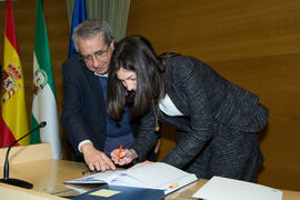 Toma de Posesión de Cristina Quintana García como nueva catedrática del Departamento de Economía y Dirección de Empresas de la Universidad de Málaga. Edificio del Rectorado. Febrero de 2018