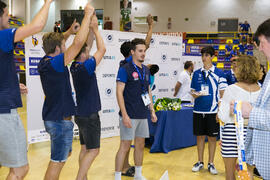 Entrega de medallas. Ceremonia de clausura del Campeonato Europeo Universitario de Balonmano. Antequera. Julio de 2017