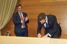 Toma de posesión de Guillermo Sánchez-Archidona Hidalgo como nuevo Vicerrector Adjunto de Desarrollo Estatutario y Relaciones de Empleo de la Universidad de Málaga. Edificio del Rectorado. Abril de 2024