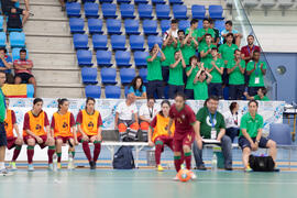 Partido Brasil contra Portugal. 14º Campeonato del Mundo Universitario de Fútbol Sala 2014 (FUTSAL). Antequera. Julio de 2014