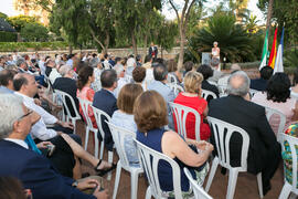 Intervención de María del Carmen Álvarez en el homenaje al personal jubilado de la Universidad de Málaga. Jardín Botánico. Junio 2017