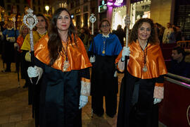 Beatriz Rodríguez y Macarena Parrado. Estación de Penitencia de la Hermandad de los Estudiantes. Málaga. Abril de 2022