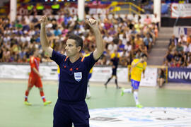 Partido Rusia contra Brasil. 14º Campeonato del Mundo Universitario de Fútbol Sala 2014 (FUTSAL). Antequera. Julio de 2014