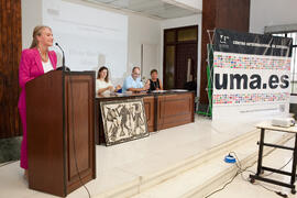 Intervención de la alumna Diana Brodkina. Graduación de los alumnos del CIE de la Universidad de Málaga. Centro Internacional de Español. Septiembre de 2014