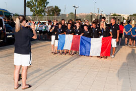 Foto de grupo. Momentos previos a la ceremonia de apertura del IX Campeonato de Europa Universitario de Fútbol Sala. Antequera. Julio de 2013