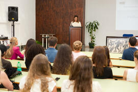 Intervención de Purificación Zayas. Graduación de los alumnos del CIE de la Universidad de Málaga. Centro Internacional de Español. Septiembre de 2014