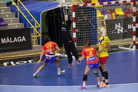 Partido Rumanía - España. Categoría femenina. Campeonato del Mundo Universitario de Balonmano. Antequera. Julio de 2016