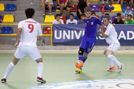 Partido Ucrania contra Irán. 14º Campeonato del Mundo Universitario de Fútbol Sala 2014 (FUTSAL). Antequera. Julio de 2014