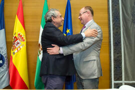 Toma de Posesión de Miguel José Ruiz Gómez como nuevo profesor titular del Departamento de Radiología y Medicina Física, Oftalmología y Otorrinolaringología de la Universidad de Málaga. Edificio del Rectorado. Febrero de 2018
