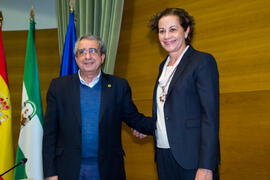 Toma de Posesión de María Luisa Moreno Torres Herrera como nueva catedrática del Departamento de Derecho Civil, Eclesiástico del Estado y Romano de la Universidad de Málaga. Edificio del Rectorado. Febrero de 2018