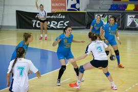 Partido Universidad Ovidius de Constanta - Universidad de Málaga. Categoría femenina. Campeonato Europeo Universitario de Balonmano. Antequera. Julio de 2017