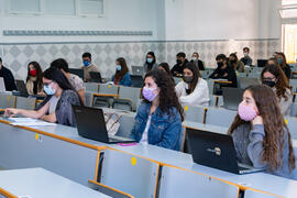 Aula de la Facultad de Derecho de la Universidad de Málaga. Campus de Teatinos. Octubre de 2020