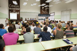 Intervención de Gaspar Garrote. Graduación del alumnado del CIE de la Universidad de Málaga. Centro Internacional de Español. Julio de 2015