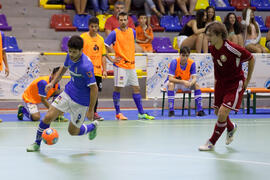 Partido Brasil contra Bielorrusia. 14º Campeonato del Mundo Universitario de Fútbol Sala 2014 (FUTSAL). Antequera. Julio de 2014