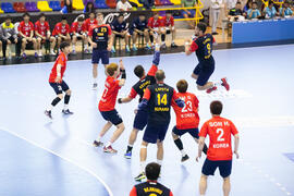 Partido Corea del Sur - Rumanía. Categoría masculina. Campeonato del Mundo Universitario de Balonmano. Antequera. Julio de 2016