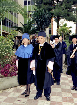 Toma de posesión de Adelaida de la Calle Martín como Rectora de la Universidad de Málaga. Paraninfo. Enero de 2004