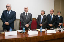 Mesa presidencial de la clausura del 50 Aniversario de la Facultad de Económicas. Facultad de Ciencias Económicas y Empresariales. Marzo de 2016