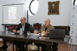Pablo Aranda presenta el Aula de Cultura de Diario Sur con Eugenio Chicano. Sociedad Económica Amigos del País. Junio de 2019