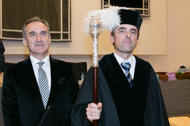 José Carlos Haro y Miguel Porras en la investidura de nuevos doctores por la Universidad de Málaga. Paraninfo. Marzo de 2016