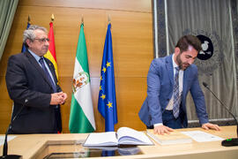 Toma de Posesión de Eugenio Olmedo Peralta como nuevo Director de Secretariado de Enseñanzas de Grado de la Universidad de Málaga. Edificio del Rectorado. Febrero de 2018