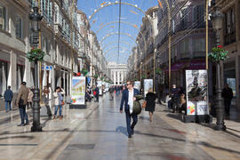 Exposición "La Universidad de Málaga del Siglo XXI". Calle Larios. Enero de 2017