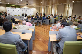 Consejo de Gobierno extraordinario de la Universidad de Málaga con el ministro Pedro Duque. Edificio del Rectorado. Junio de 2018