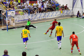 Partido Rusia contra Brasil. 14º Campeonato del Mundo Universitario de Fútbol Sala 2014 (FUTSAL). Antequera. Julio de 2014