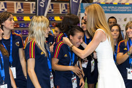 Medalla de plata para España. Acto de clausura y entrega de medallas. 14º Campeonato del Mundo Universitario de Fútbol Sala 2014 (FUTSAL). Antequera. Julio de 2014