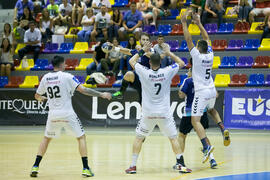 Partido Universidad de Málaga - Universidad de Suceava. Categoría masculina. Campeonato Europeo Universitario de Balonmano. Antequera. Julio de 2017