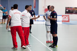 Partido Azerbaiyán contra Omán. 14º Campeonato del Mundo Universitario de Fútbol Sala 2014 (FUTSAL). Antequera. Julio de 2014