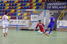 Partido Ucrania contra Irán. 14º Campeonato del Mundo Universitario de Fútbol Sala 2014 (FUTSAL). Antequera. Julio de 2014