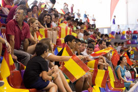 Asistentes al partido España contra China. 14º Campeonato del Mundo Universitario de Fútbol Sala 2014 (FUTSAL). Antequera. Julio de 2014