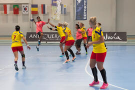 Partido India - Rumanía. Categoría femenina. Campeonato del Mundo Universitario de Balonmano. Antequera. Junio de 2016