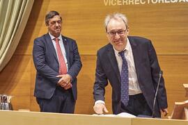 Toma de posesión de Enrique Nava Baro como nuevo Vicerrector Adjunto de Proyectos Estratégicos de la Universidad de Málaga. Edificio del Rectorado. Abril de 2024
